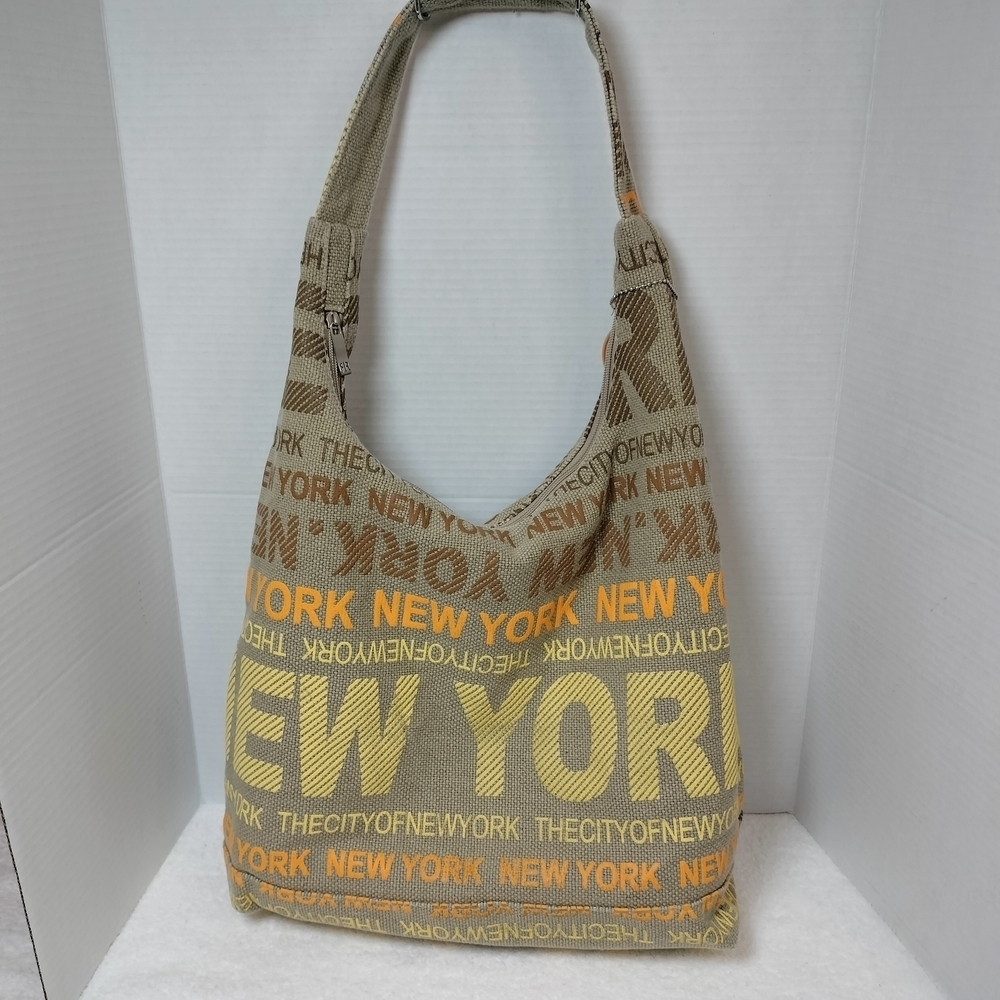 Robin Ruth Beige and Yellow New York Hobo Bag